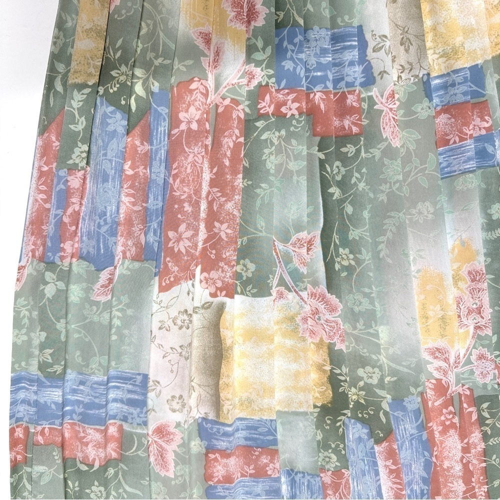 Vintage Pleated Floral Patchwork Cottagecore Elas… - image 4